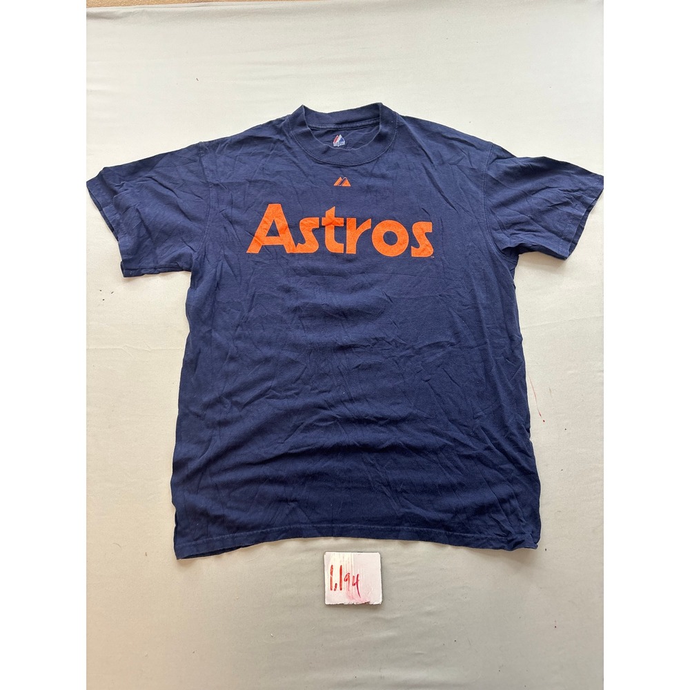 Majestic Houston Astros Craig Biggio 7 Navy Blue T-Shirt Mens Large MLB Baseball